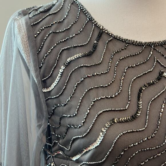 NEW J Kara Beaded Overlay Gown Formal  Women’s Dress 10‎ Cruise Cocktail Wedding - Picture 6 of 16